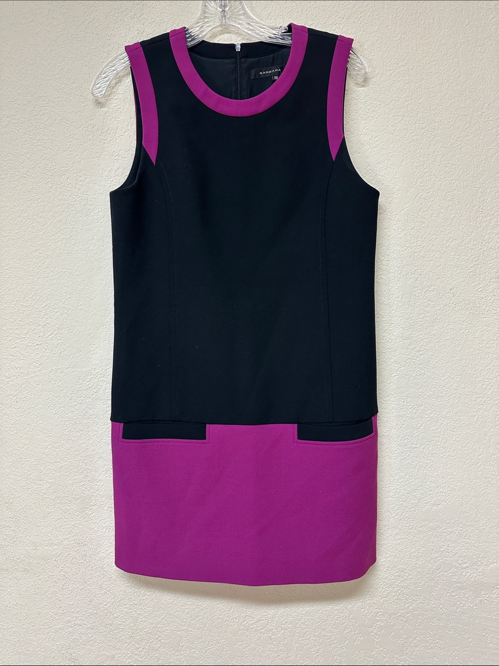 Barbara Bui womans Black and purple color block mini dress size M 38